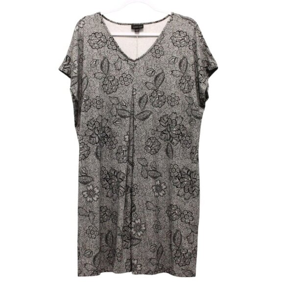 J Jill Wearever Collection Dress Large Petite Floral Stretch Preppy Casual - Picture 1 of 13